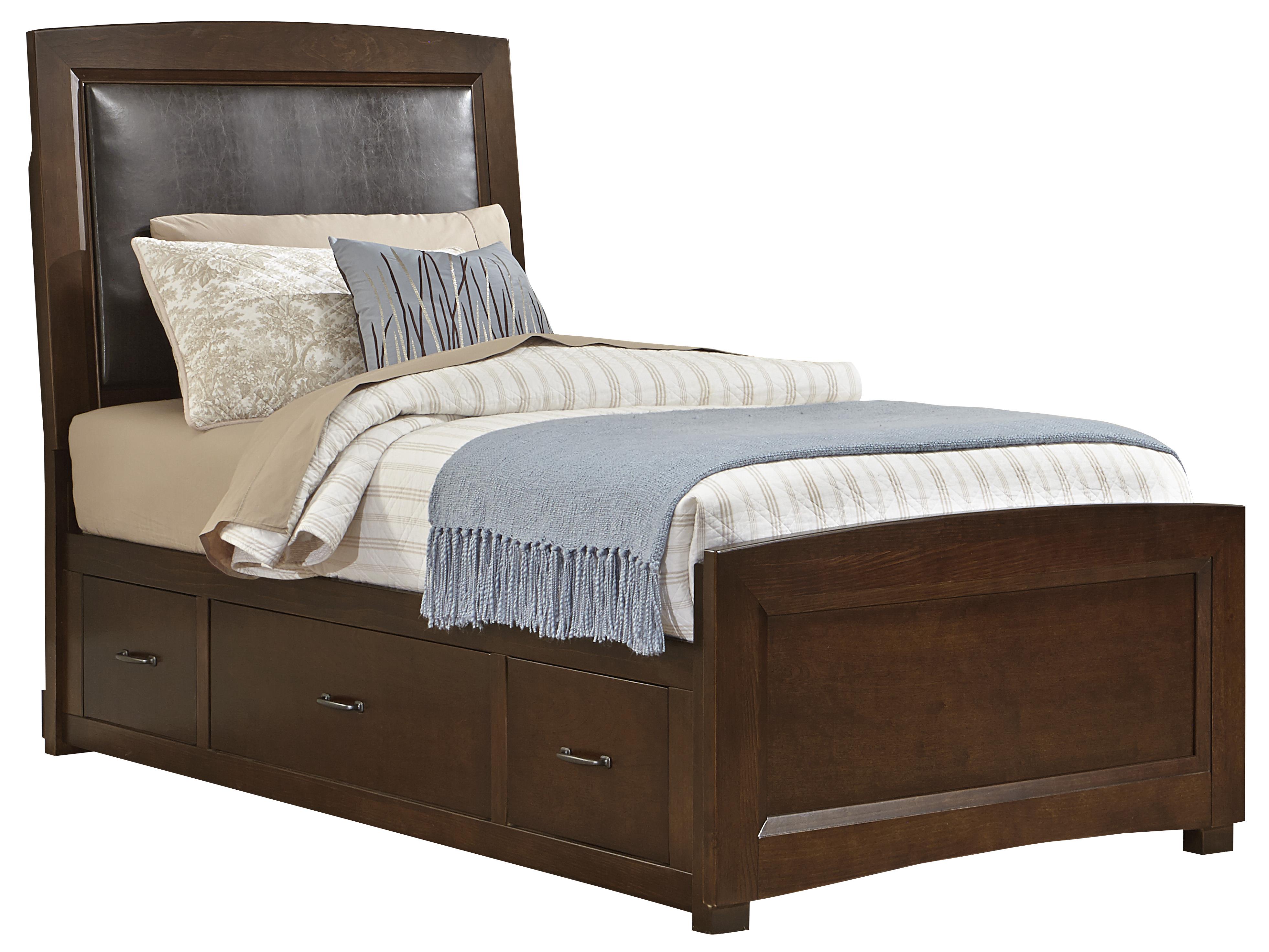 Vaughan Bassett Transitions Twin Upholstered Bed, Chocolate Bonded